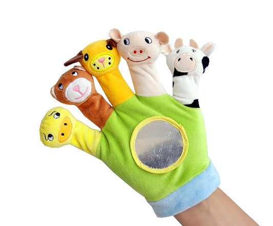 Marioneta de mano para bebé, juguetes de peluche de 0 a 1 año, marioneta de dedo de tela para bebé, juego de guante de marioneta de mano de animal recién nacido