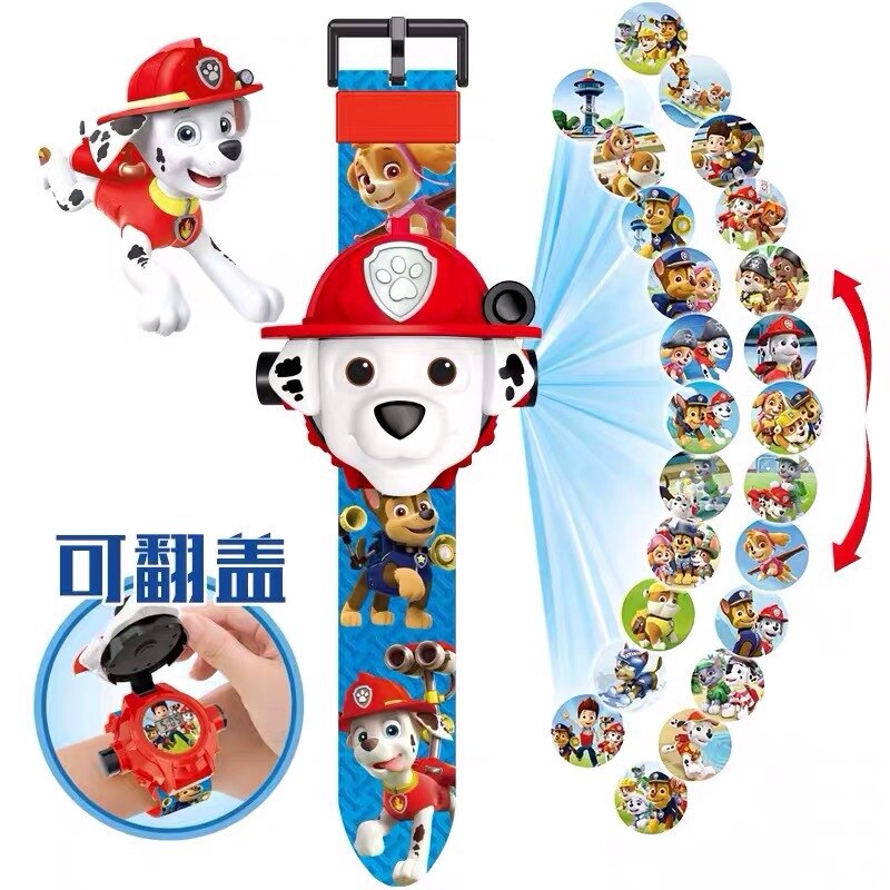 Juguetes De La Patrulla Canina, reloj Digital con proyección 3D,  modelo de figuras de acción de Anime, juguete Marshall Chase, conjunto de regalo para niños