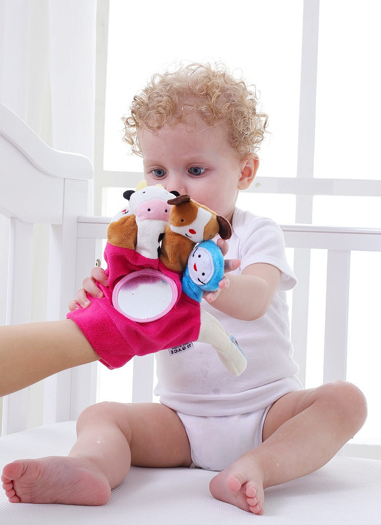 Marioneta de mano para bebé, juguetes de peluche de 0 a 1 año, marioneta de dedo de tela para bebé, juego de guante de marioneta de mano de animal recién nacido